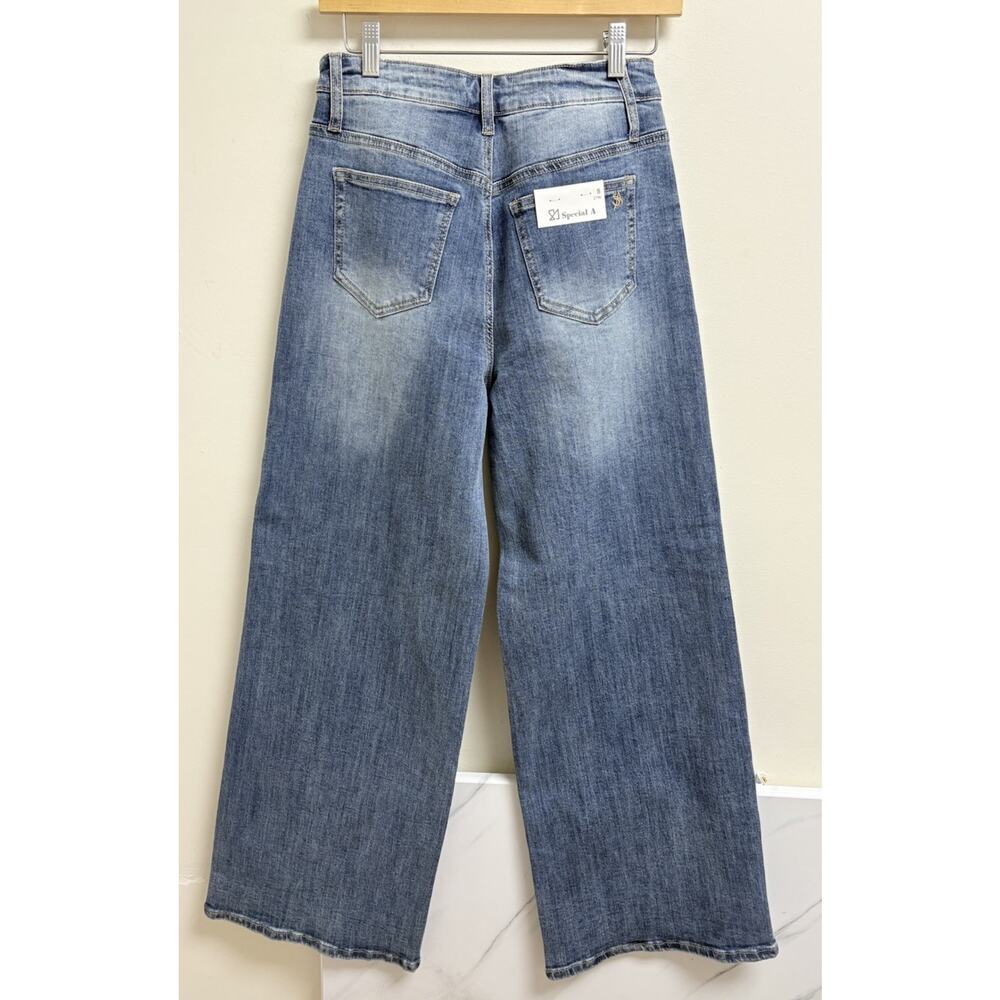 Special A Women’s Straight Leg Wide Jeans Blue Size 5/27 Medium Wash Baggy - Picture 2 of 8